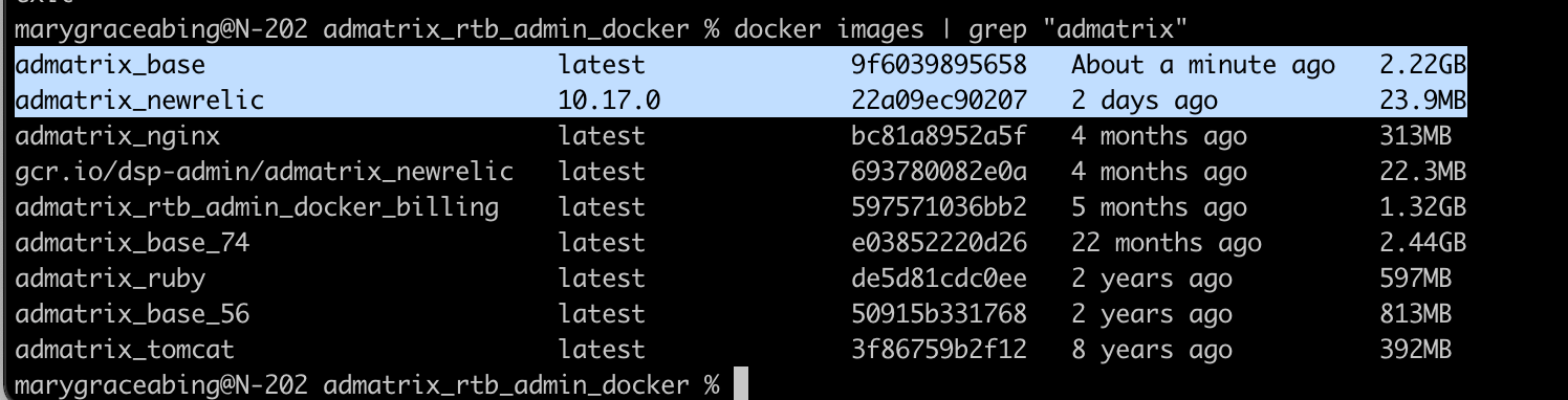 docker-compose base images