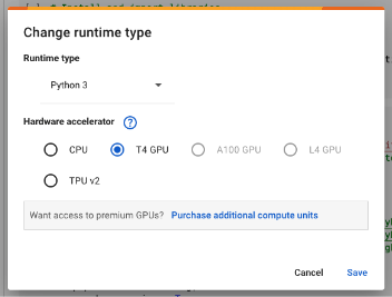 Google Colab Runtime Type 2024